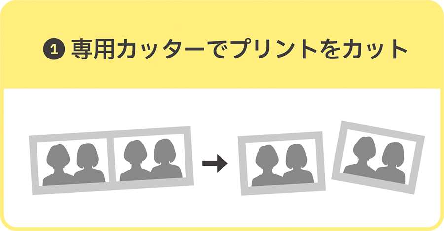 1.専用カッターでプリントをカット