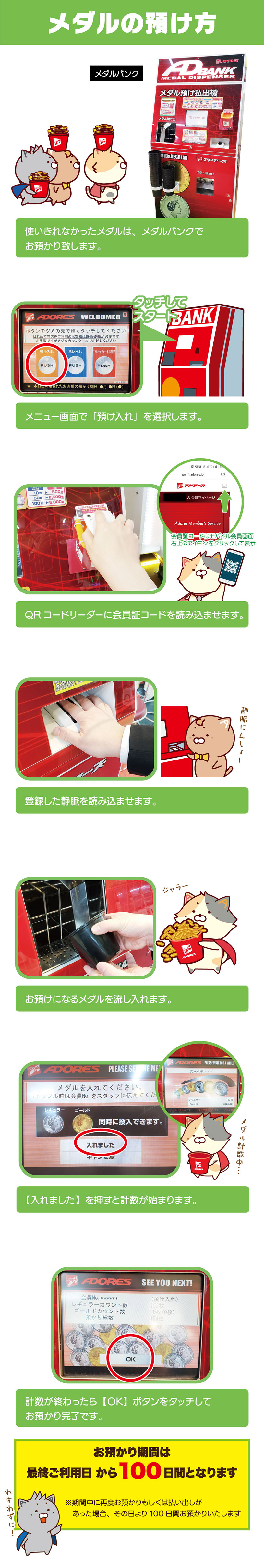 ゲームメダルの預けとは？